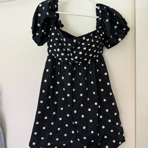 Abercrombie & Fitch Black and White Polka Dot womens Dress/romper